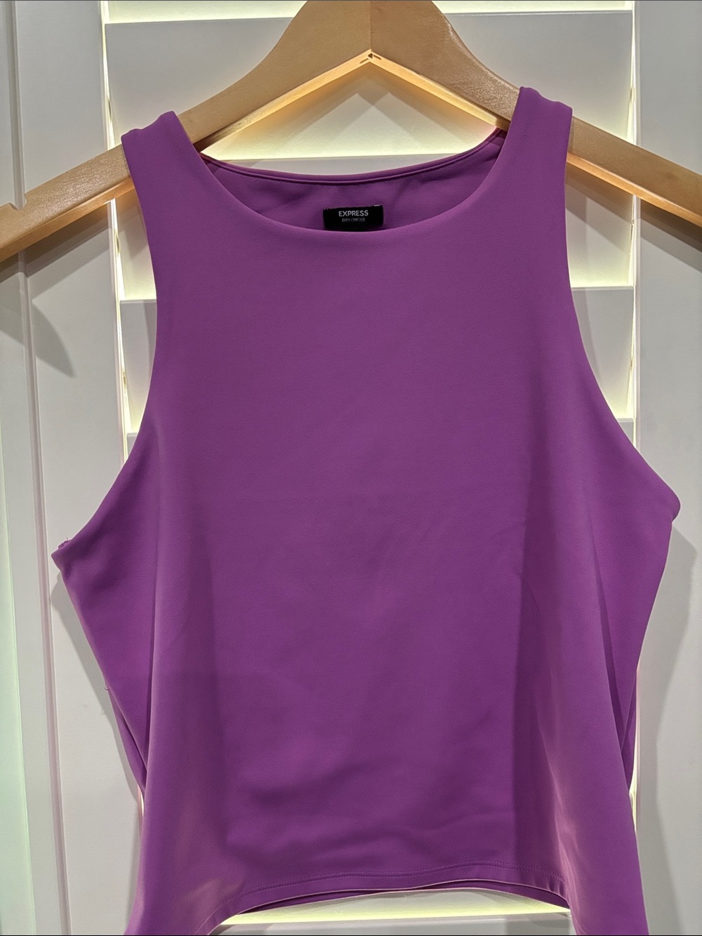 Express Sleeveless Tank Trio in Green, Purple, Fuchsia - Picture 3 of 4